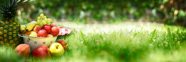 Summer background with ripe fruits