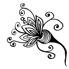  Vector illustration. Pattern in the form of an abstract flower with leaves. Design for wallpaper, covers, print of textiles and clothes.