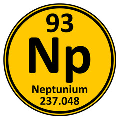 Periodic table element neptunium icon.
