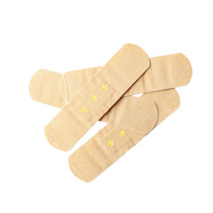 Medical sticking plasters isolated on white. First aid item