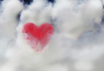 Fototapeta premium Heart in a cloud-like smoke. 