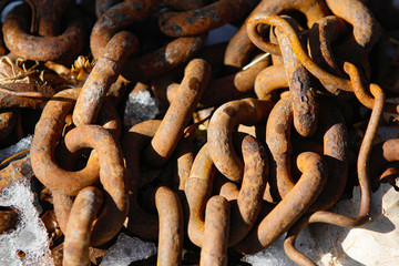 rusty weathered chain links