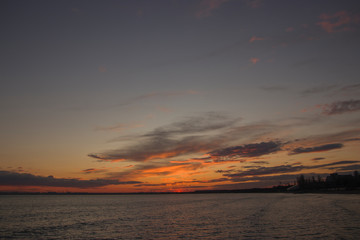 beautiful clouds during sunset at sea