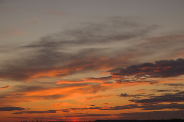 Fototapeta premium beautiful clouds during sunset at sea