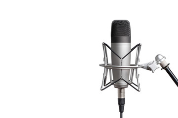  professional studio condenser microphone for voice recording on a white background. isolated on...