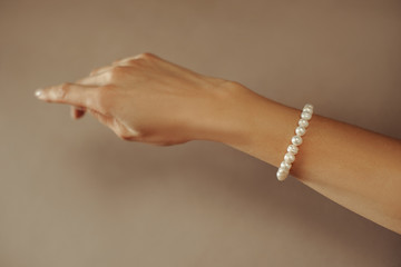 bracelet on a girl’s hand close-up