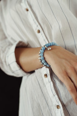 bracelet on a girl&rsquo;s hand close-up