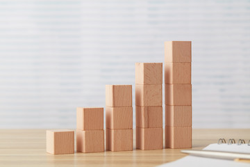 Wooden blocks growth chart
