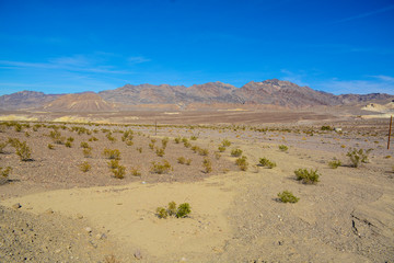 Fototapeta na wymiar Death Valley Junction, California - November 11, 2019: Landscape in Death Valley National Park in California, USA