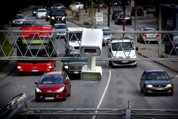 Tr&auml;ngselavgifts kamera vid norrtull.