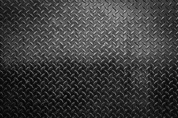Metal Floor Texture, dark list with rhombus shapes of Black steel texture background