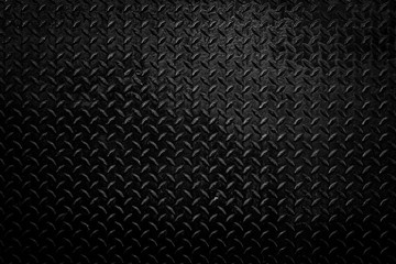Metal Floor Texture, dark list with rhombus shapes of Black steel texture background