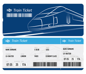 Train ticket face and verso