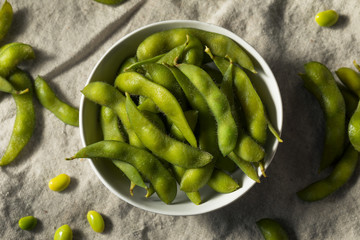 Cooked Green Organic Edamame Beans