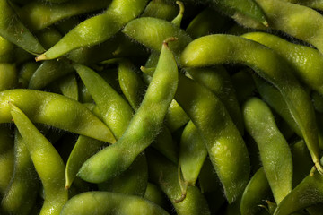 Cooked Green Organic Edamame Beans