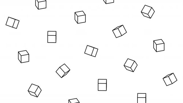 Abstract background design with rotating cubes, seamless looped 4k animation