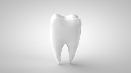 3d illustration. White tooth isolated