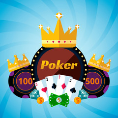 Seitekers of casino, chips, cards, coins.