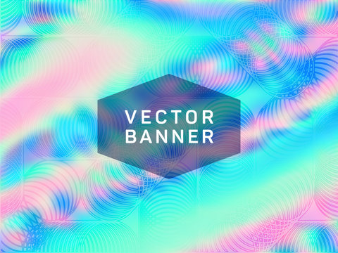 banner fluid holographic gradient vector design.