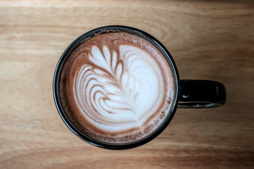 Hot Cappuccino coffee with Beautiful latte art 