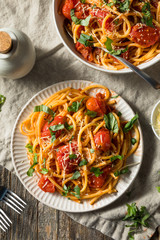 Homemade Bucatini all Amatriciana Pasta