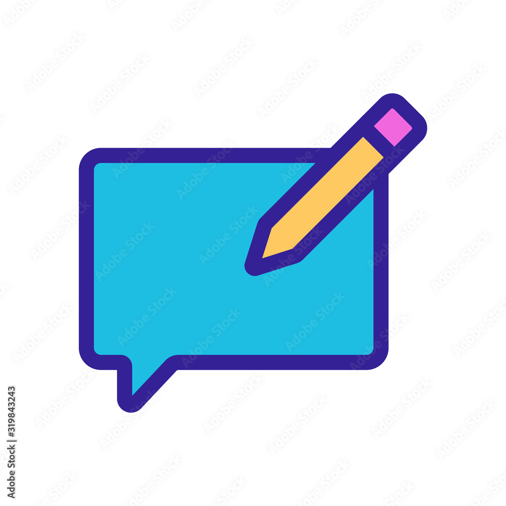 Poster write a message icon vector. a thin line sign. isolated contour symbol illustration