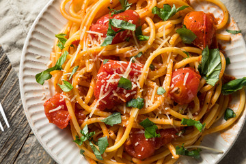 Homemade Bucatini all Amatriciana Pasta