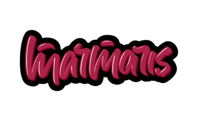 Marmaris city logo text. Vector illustration of hand drawn lettering on white background