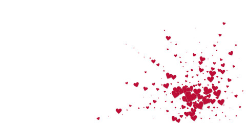 Red heart love confettis. Valentine's day explosio
