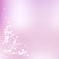 White heart love confettis. Valentine's day corner