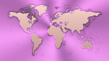 Earth-map_Pink_Metall_RoseGold