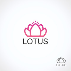 Lotus set. Collection label and icons. Vector