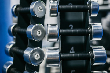 Obraz premium dumbbells close-up gym for girls