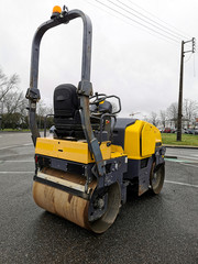 Big Roll Compactor at construction site, used for road repair