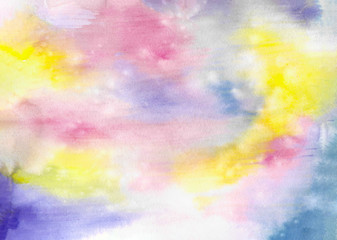 Multicolor watercolor background. Watercolor splash texture art element for design.