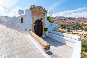 Small traditional church in Lindos, Rhodes island, Greece