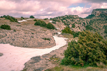 Snow in the Iberian Village Castellar de Meca, El Valle de Ayora