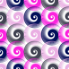 Spiral swirls complicated seamless pattern vector design.