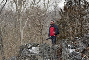 Photographer Portrait in Snowfall