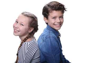 Obraz premium Happy brother and sister