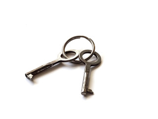bunch of keys isolated on white background