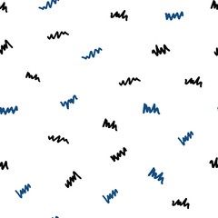 Simple repeat pattern of hand drawn graphic elements in doodle style, trendy abstract seamless ornament for textile, gift paper design and the like