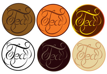Handwritten lettering design elements tea.