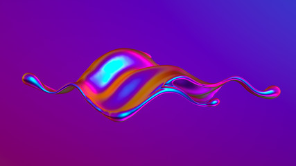 Splash fluid. 3d illustration, 3d rendering.