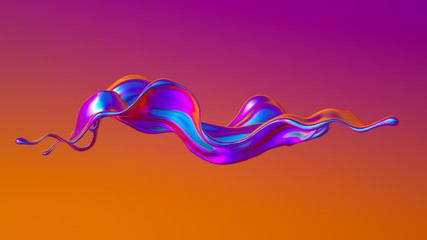 Splash fluid. 3d illustration, 3d rendering.