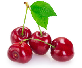 Fototapeta na wymiar Fresh cherry on white background