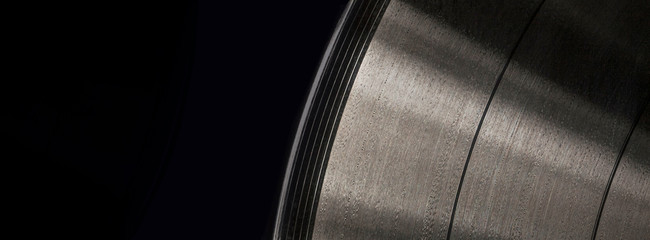 close-up of a fragment of a vinyl record.