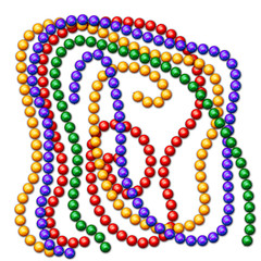 Beads necklace Mardi Gras festival colorful straggling