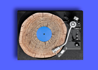 vinyl recorder. top view,