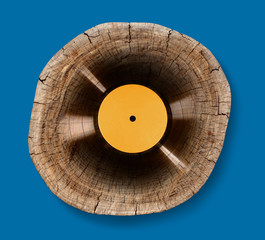 Top view vinyl record